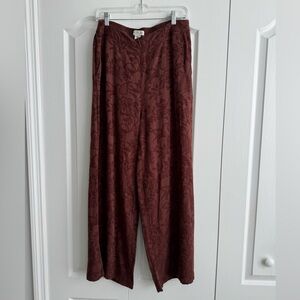 Rachel Zoe Wide-Leg Jacquard Pants in Burgundy Size L